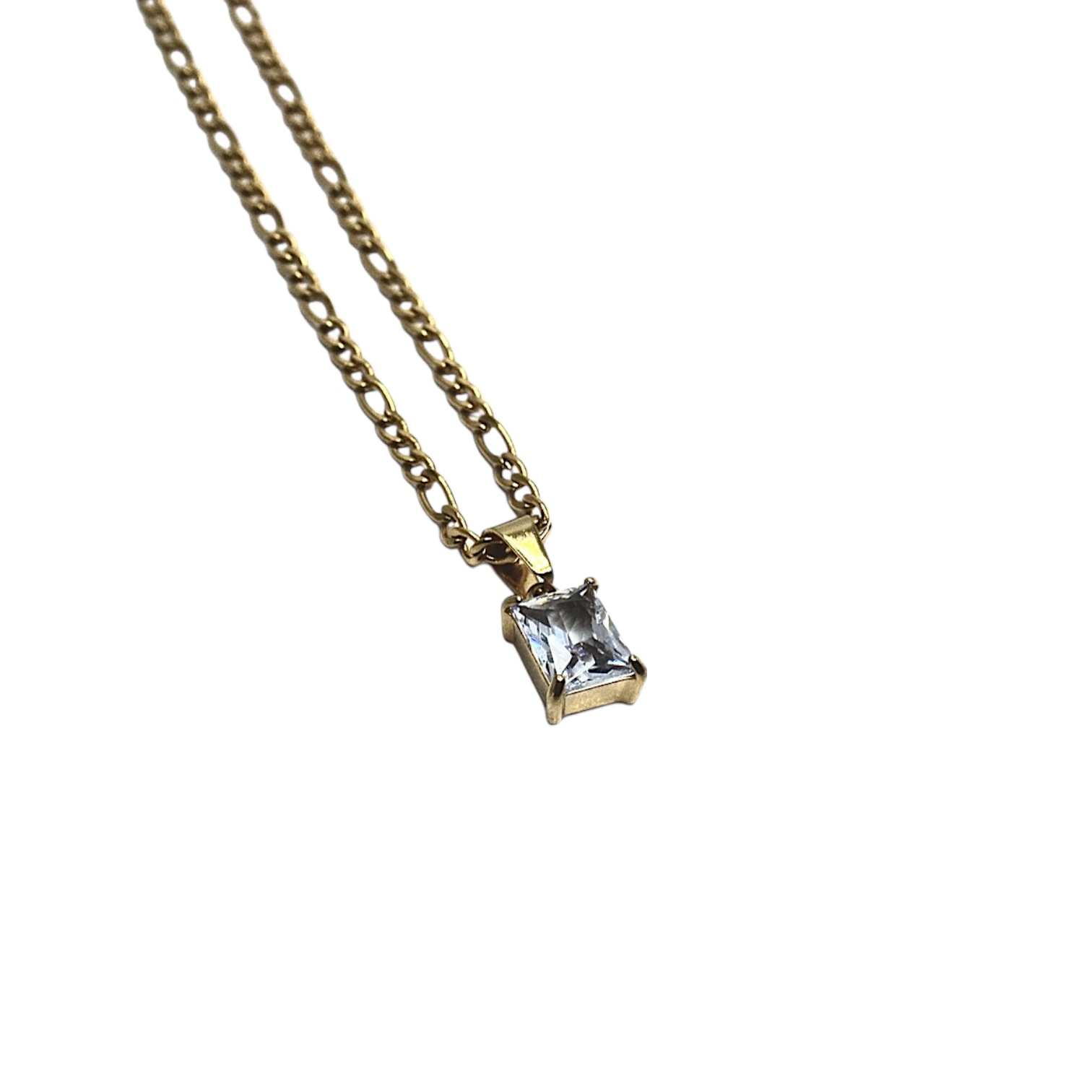 Cadena figaro 2mm con dije zircón - Imagen 3