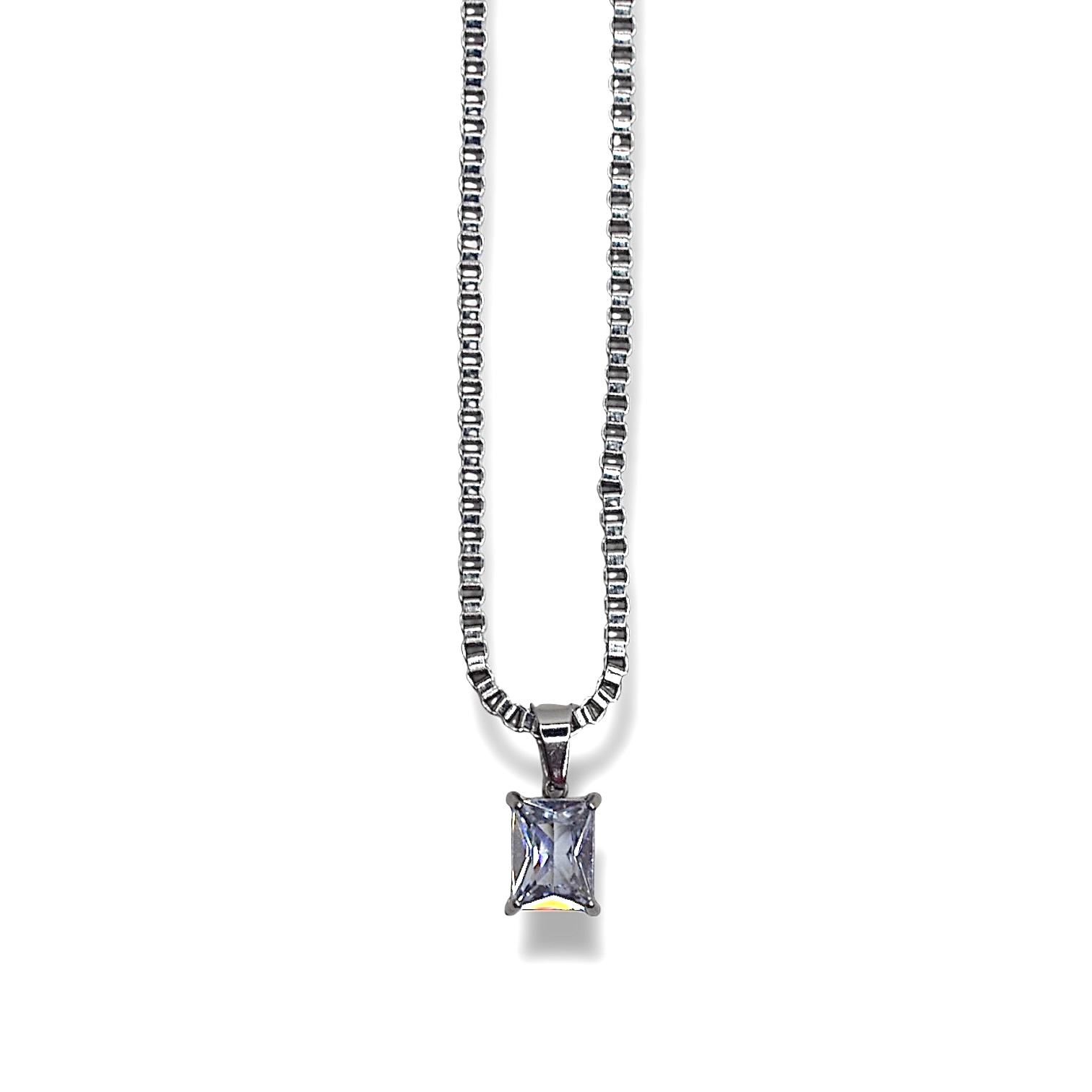 Cadena cubo 2mm con dije zircón