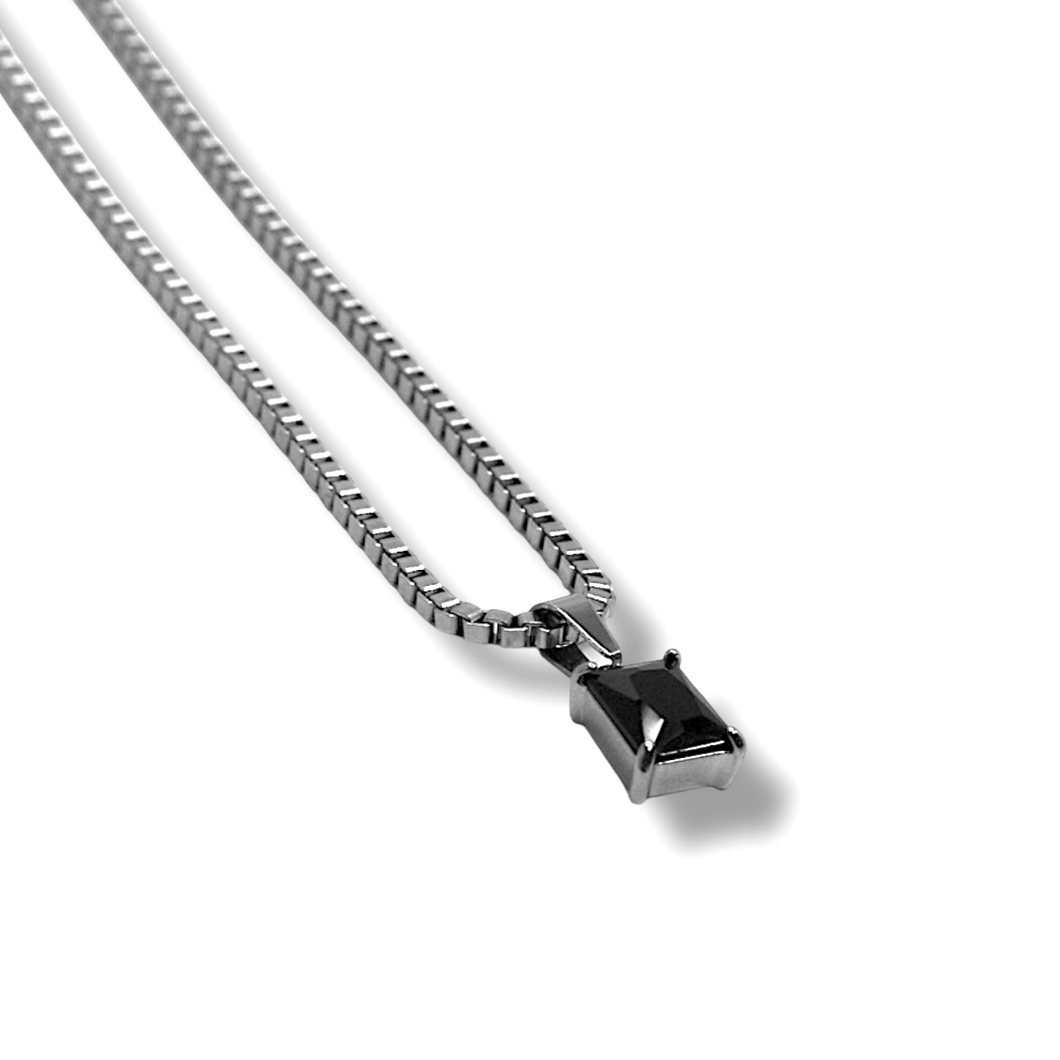 Cadena cubo 2mm con dije zircón negro - Imagen 5