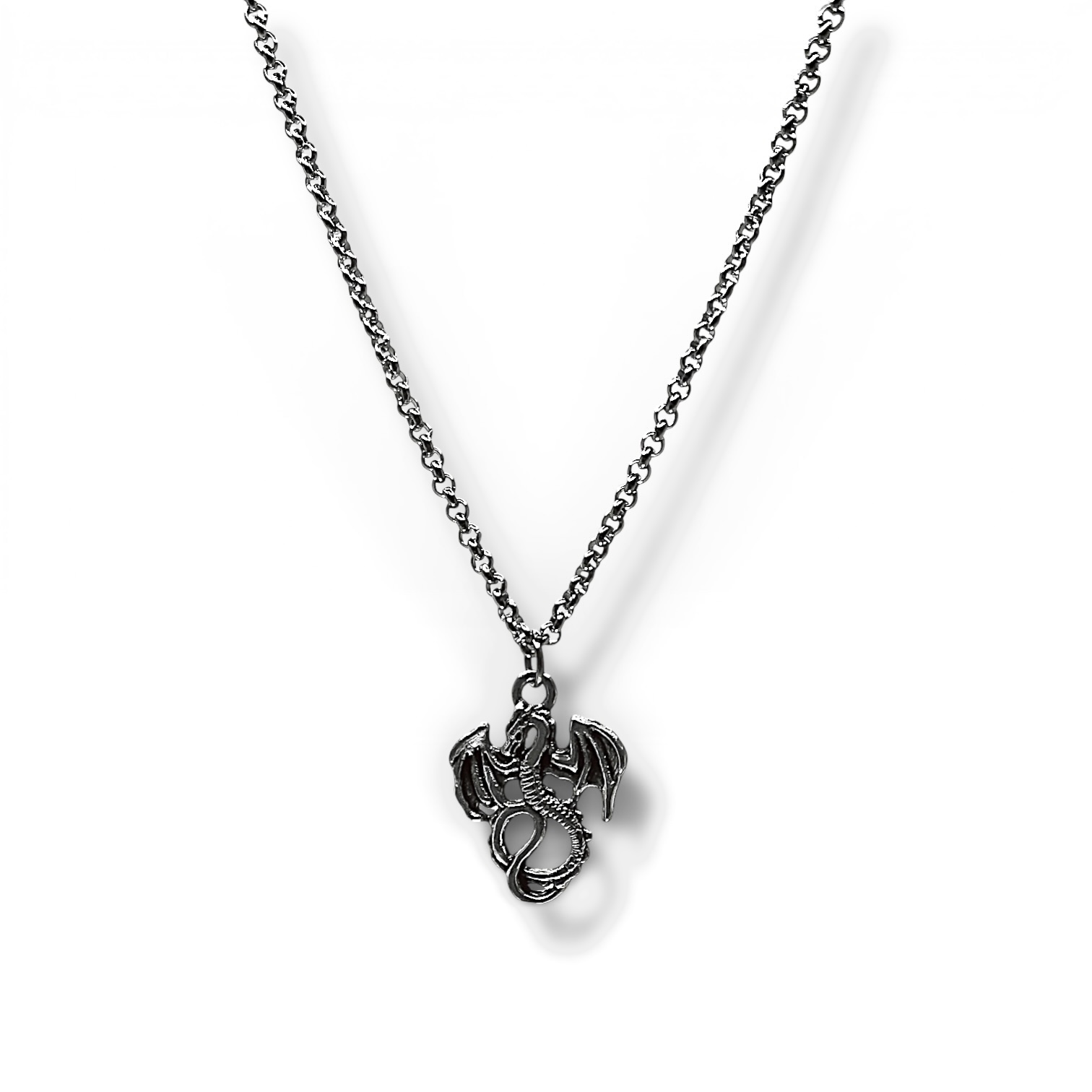 Cadena rolo 2mm con dije Dragón