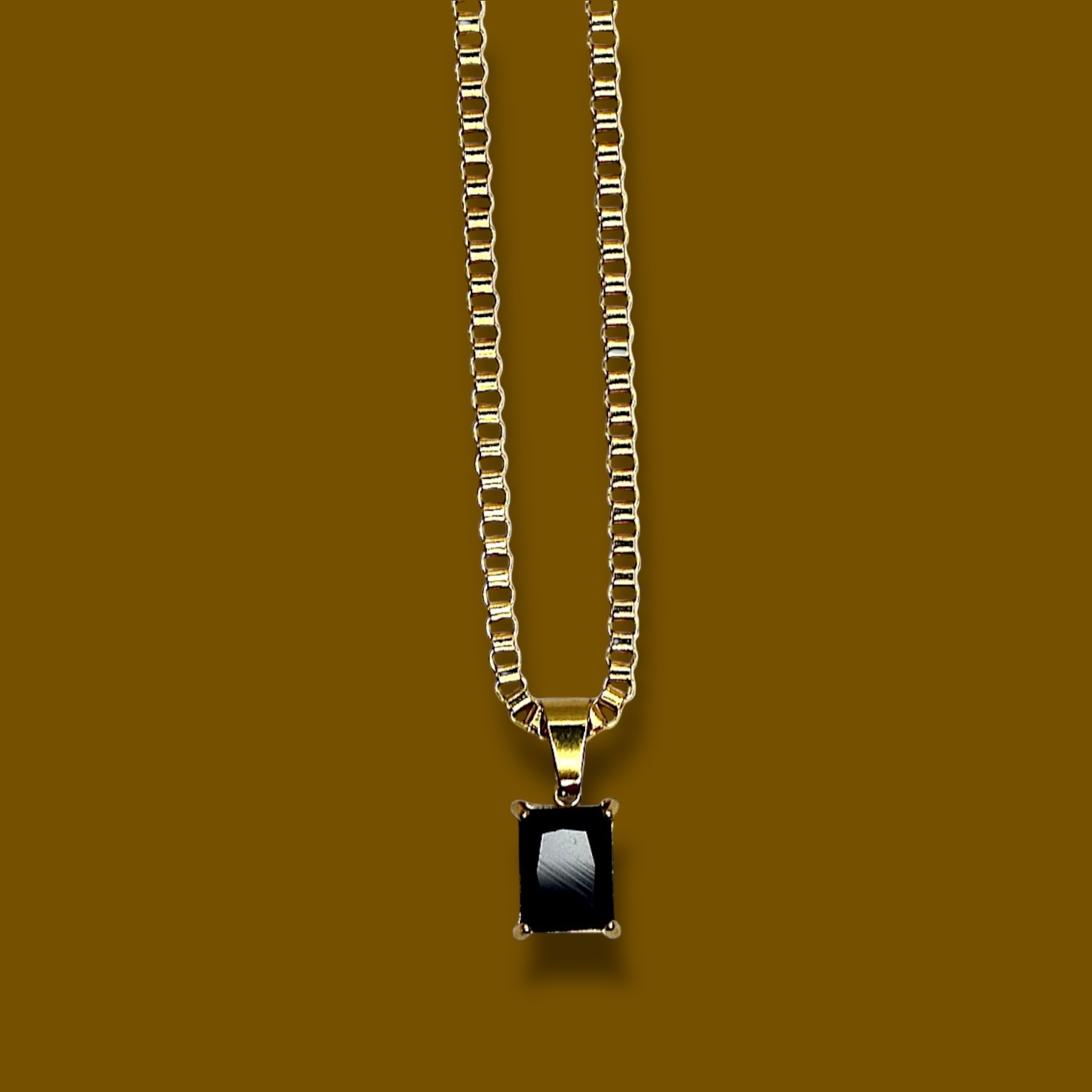 Cadena cubo 2mm con dije zircón negro - Imagen 6