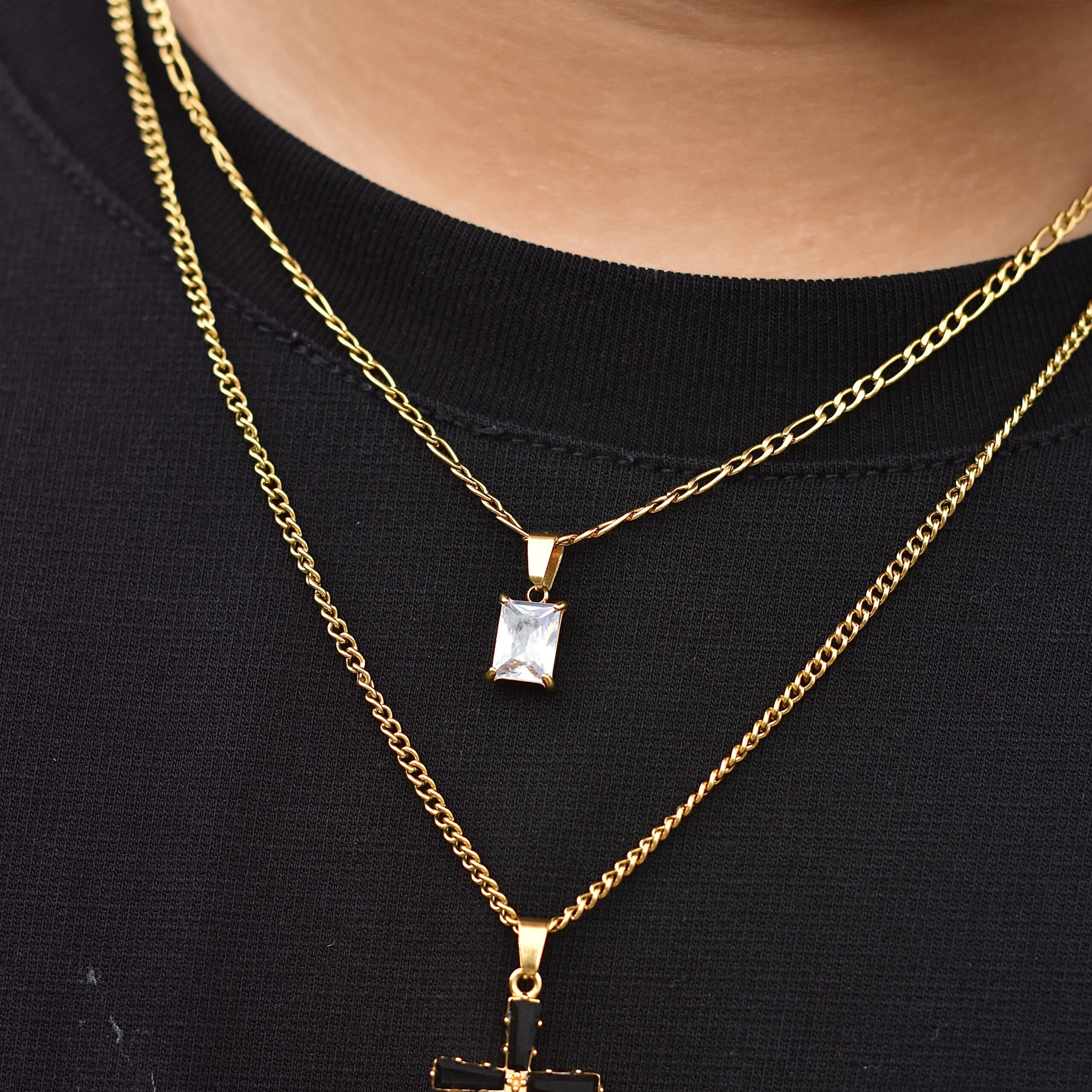 Cadena figaro 2mm con dije zircón - Imagen 5